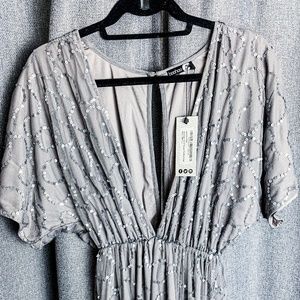 Boutique Sequin Plunge V Maxi Dress